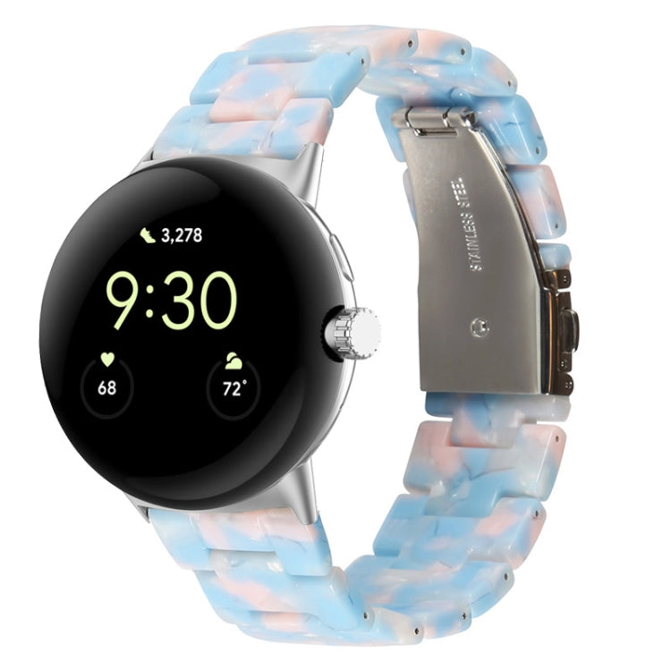 For Google Pixel Watch Three-beads Resin Watch Band(Sky Blue) by bashfashion