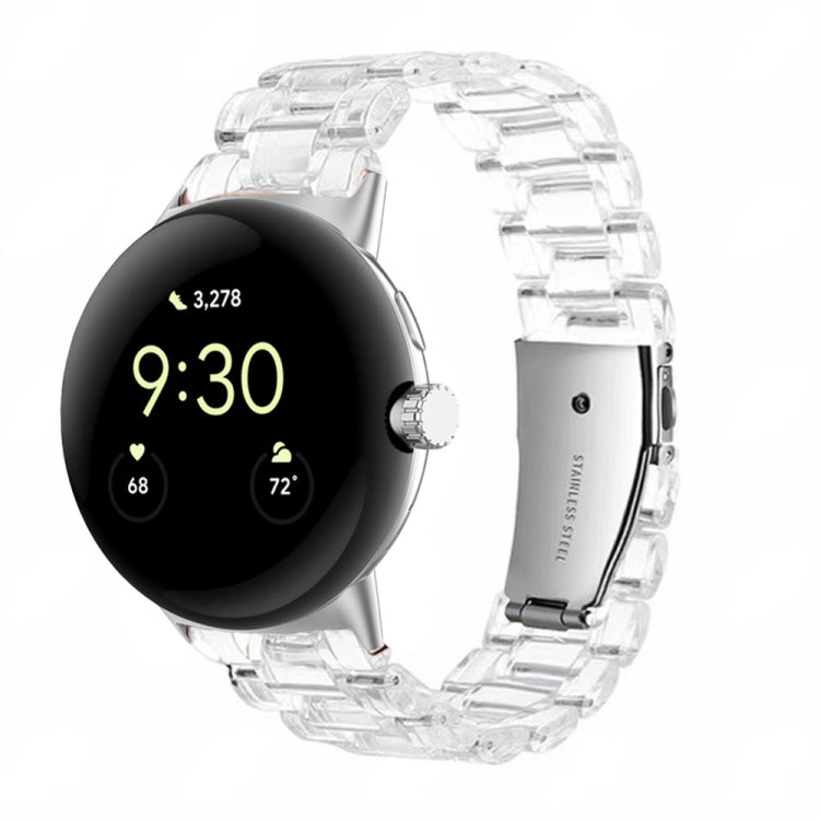 For Google Pixel Watch Three-beads Resin Watch Band(Transparent) by bashfashion