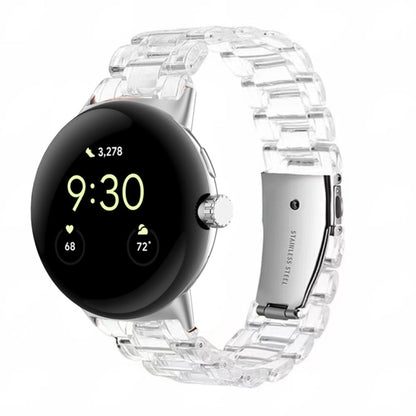 For Google Pixel Watch Three-beads Resin Watch Band(Transparent) by bashfashion