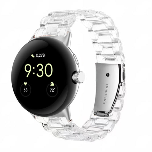 For Google Pixel Watch Three-beads Resin Watch Band(Transparent) by bashfashion