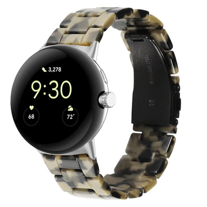 For Google Pixel Watch Three-beads Resin Watch Band(Dumb Army Green) by bashfashion