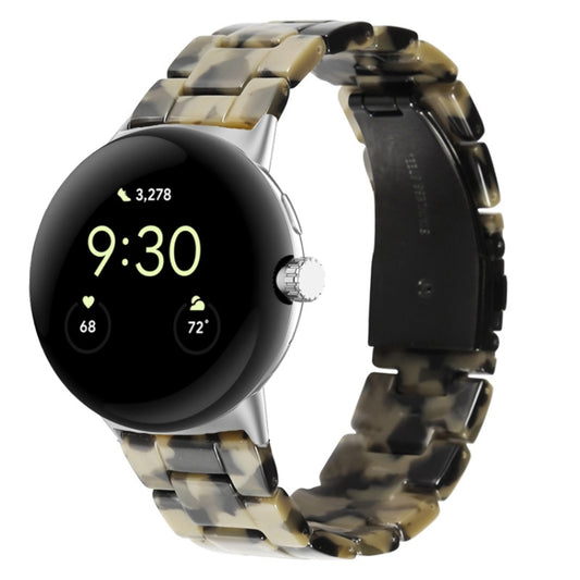 For Google Pixel Watch Three-beads Resin Watch Band(Dumb Army Green) by bashfashion