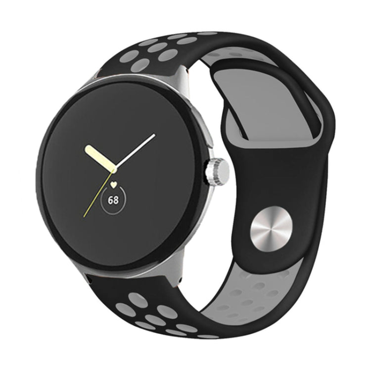 For Google Pixel Watch Two-color Reverse Buckle Silicone Watch Band(Black Grey) by bashfashion