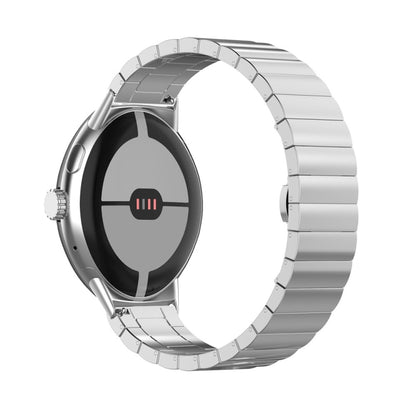 For Google Pixel Watch One Bead Butterfly Buckle Metal Watch Band(Silver) by bashfashion