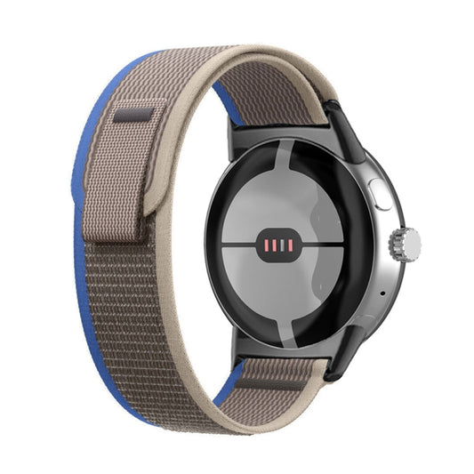 For Google Pixel Watch Loop Black Connector Nylon Watch Band(Blue) by bashfashion