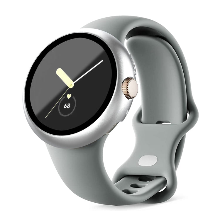 For Google Pixel Watch Frosted PC Frame Tempered Film Integrated Watch Protective Case(Silver) by bashfashion