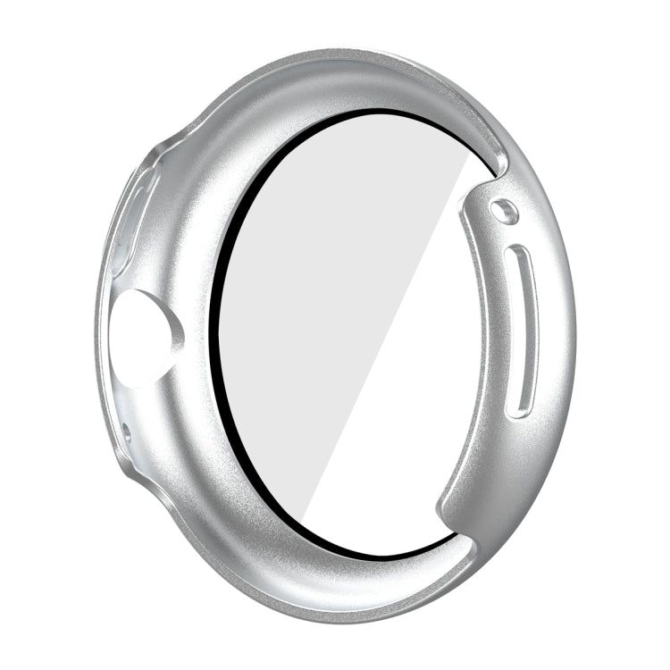 For Google Pixel Watch Frosted PC Frame Tempered Film Integrated Watch Protective Case(Silver) by bashfashion