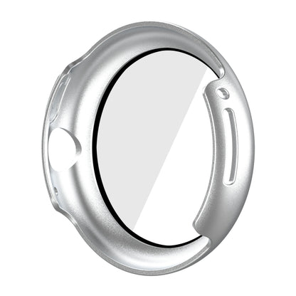 For Google Pixel Watch Frosted PC Frame Tempered Film Integrated Watch Protective Case(Silver) by bashfashion