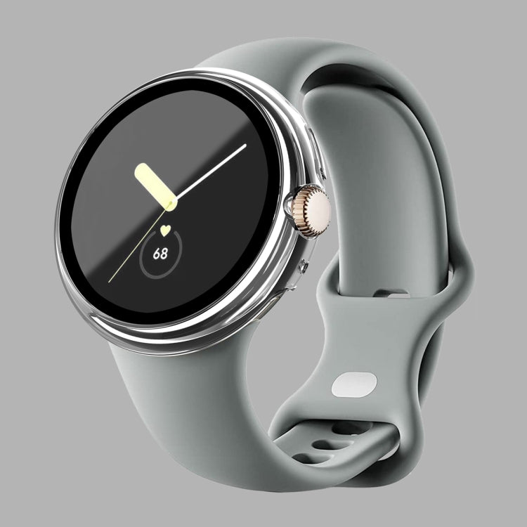 For Google Pixel Watch Frosted PC Frame Tempered Film Integrated Watch Protective Case(Transparent) by bashfashion