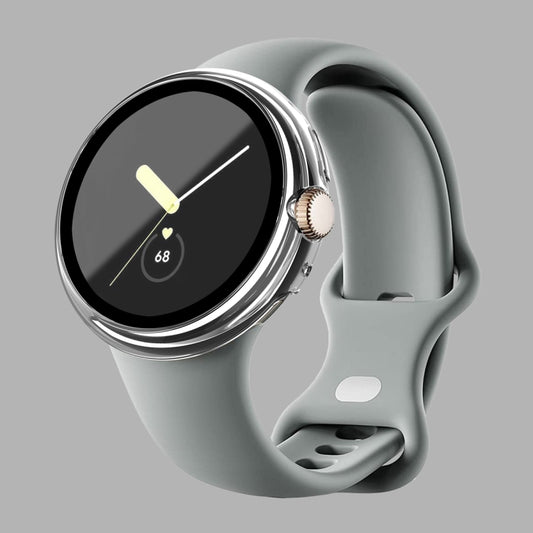 For Google Pixel Watch Frosted PC Frame Tempered Film Integrated Watch Protective Case(Transparent) by bashfashion