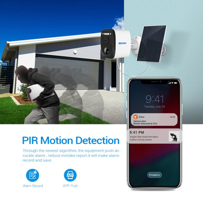 ESCAM QF370 3MP Cloud Storage PT WIFI Solar Panel IP Camera with PIR Alarm Support Night Vision & Two Way Audio by ESCAM