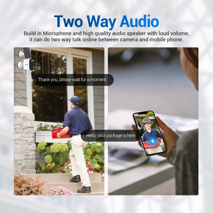 ESCAM QF370 3MP Cloud Storage PT WIFI Solar Panel IP Camera with PIR Alarm Support Night Vision & Two Way Audio by ESCAM