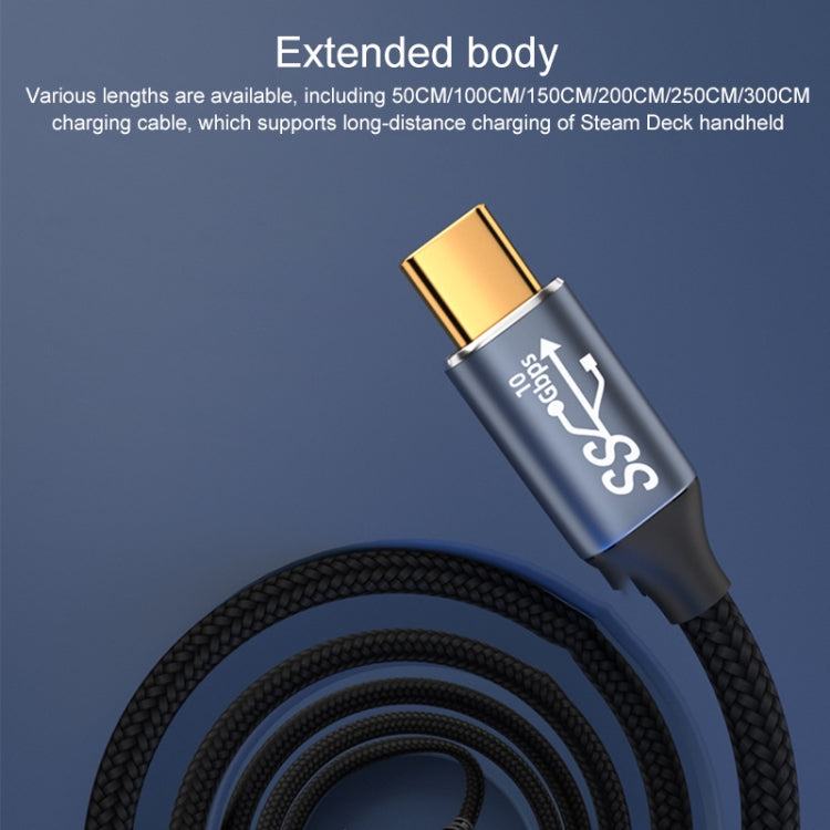 For Steam Deck Gen2 100W USB-C/Type-C Male to USB-C/Type-C Male Stereo Curved Data Cable, Length:0.5m by bashfashion