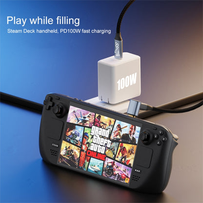 For Steam Deck Gen 100W USB-C/Type-C Male to USB-C/Type-C Female Stereo Curved Extension Cable, Length:0.5m by bashfashion