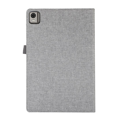For Nokia T21 Fabric Leather Tablet Case with Wake-up / Sleep Function(Grey) by bashfashion
