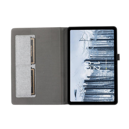 For Nokia T21 Fabric Leather Tablet Case with Wake-up / Sleep Function(Grey) by bashfashion