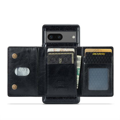 For Google Pixel 7 DG.MING M3 Series Glitter Powder Card Bag Leather Case(Black) by DG.MING