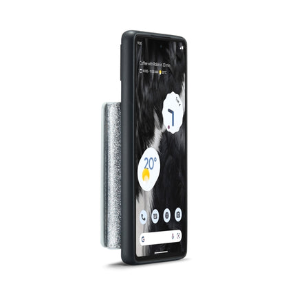 For Google Pixel 7 DG.MING M3 Series Glitter Powder Card Bag Leather Case(Silver) by DG.MING