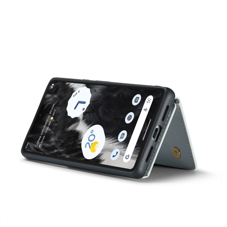 For Google Pixel 7 DG.MING M3 Series Glitter Powder Card Bag Leather Case(Silver) by DG.MING