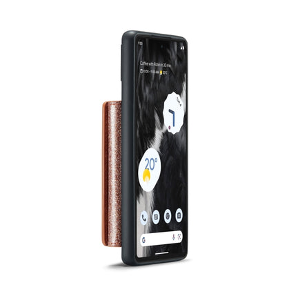 For Google Pixel 7 DG.MING M3 Series Glitter Powder Card Bag Leather Case(Rose Gold) by DG.MING