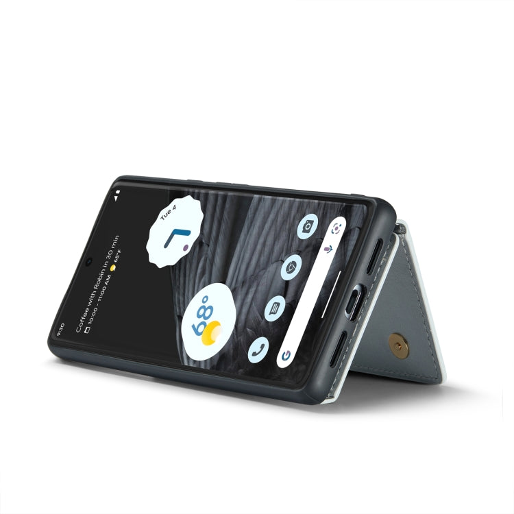 For Google Pixel 7 Pro DG.MING M3 Series Glitter Powder Card Bag Leather Case(Silver) by DG.MING