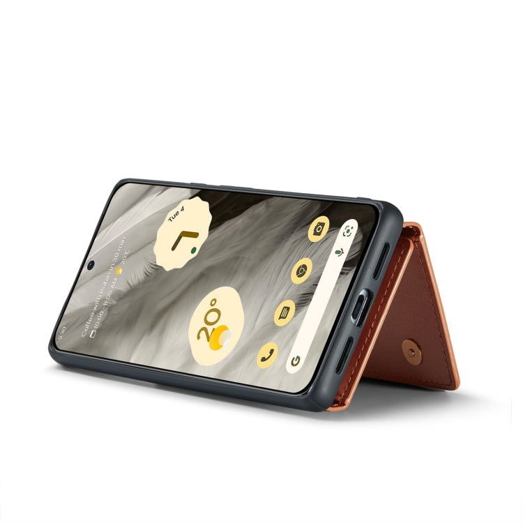 For Google Pixel 8 DG.MING M3 Series Glitter Powder Card Bag Leather Case(Rose Gold) by DG.MING