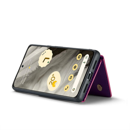 For Google Pixel 8 DG.MING M3 Series Glitter Powder Card Bag Leather Case(Dark Purple) by DG.MING