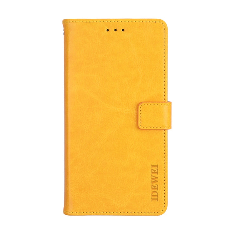 For Wiko Y60 idewei Crazy Horse Texture Horizontal Flip Leather Case with Holder & Card Slots & Wallet(Yellow) by idewei