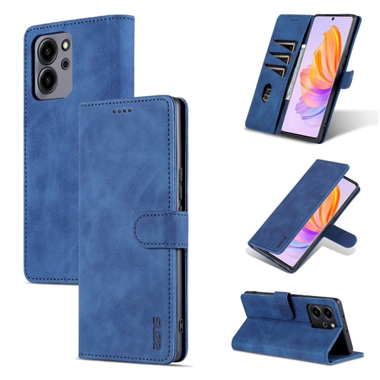 For Honor 80 SE AZNS Skin Feel Calf Texture Flip Leather Phone Case(Blue) by AZNS