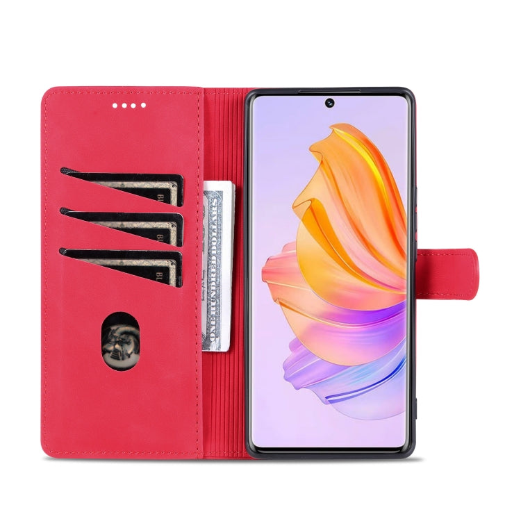 For Honor 80 SE AZNS Skin Feel Calf Texture Flip Leather Phone Case(Red) by AZNS