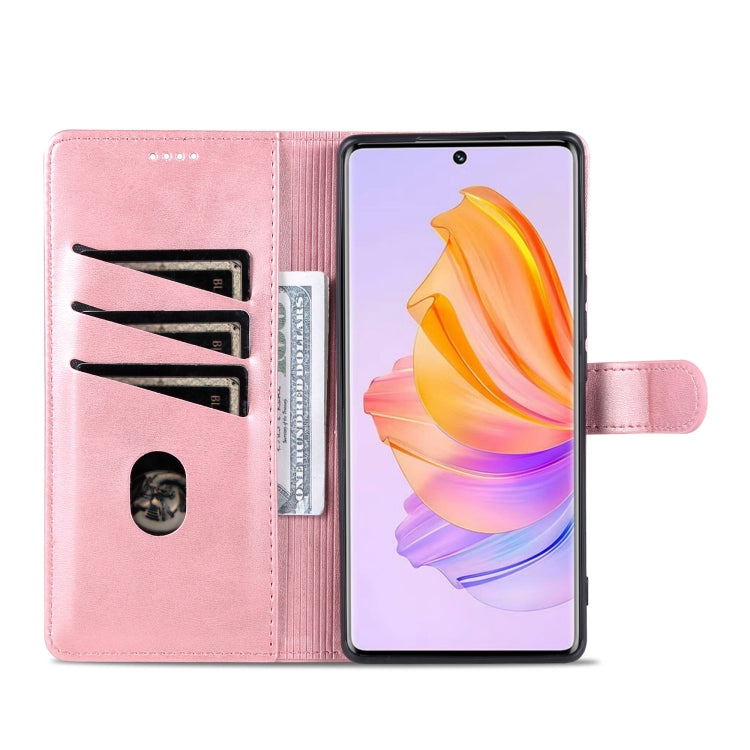 For Honor 80 SE AZNS Skin Feel Calf Texture Flip Leather Phone Case(Rose Gold) by AZNS