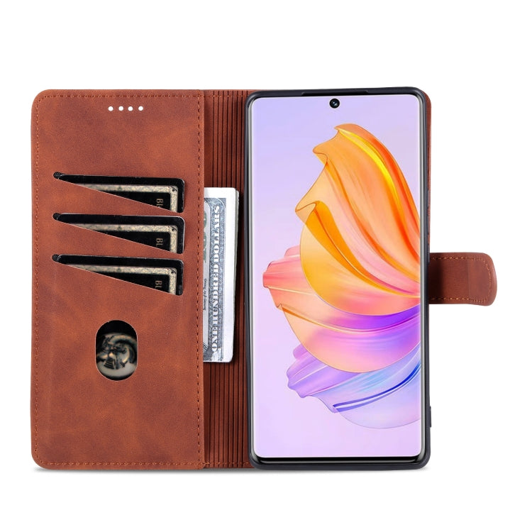 For Honor 80 SE AZNS Skin Feel Calf Texture Flip Leather Phone Case(Brown) by AZNS
