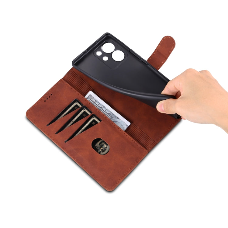 For Honor 80 SE AZNS Skin Feel Calf Texture Flip Leather Phone Case(Brown) by AZNS