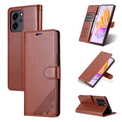 For Honor 80 SE AZNS Sheepskin Texture Flip Leather Phone Case(Brown) by AZNS
