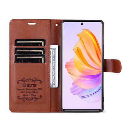 For Honor 80 SE AZNS Sheepskin Texture Flip Leather Phone Case(Brown) by AZNS