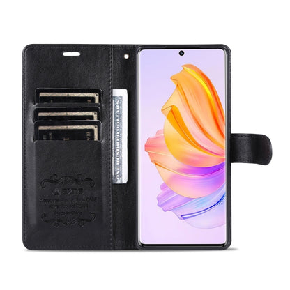 For Honor 80 SE AZNS Sheepskin Texture Flip Leather Phone Case(Black) by AZNS