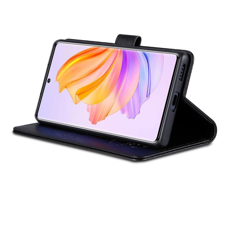 For Honor 80 SE AZNS Sheepskin Texture Flip Leather Phone Case(Black) by AZNS