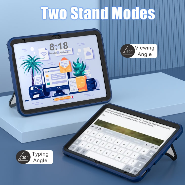 For iPad 2025 / 2022 Silicone + PC Shockproof Protective Tablet Case(Navy Blue+Black) by bashfashion