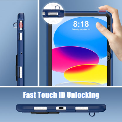 For iPad 2025 / 2022 Silicone + PC Shockproof Protective Tablet Case(Navy Blue+Black) by bashfashion