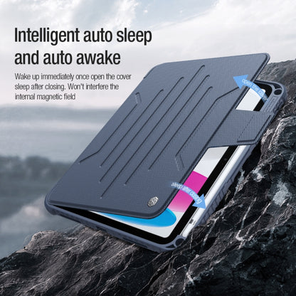 For iPad 2025 / 2022 NILLKIN Bumper Snapsafe Multifunctional Leather Tablet Case with Pen Slot(Blue) by NILLKIN
