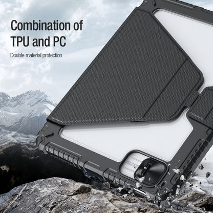 For iPad 2025 / 2022 NILLKIN Bumper Snapsafe Multifunctional Leather Tablet Case with Pen Slot(Blue) by NILLKIN