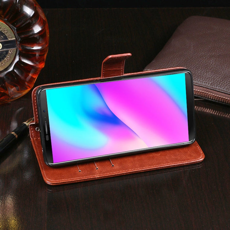 For Cubot J3 idewei Crazy Horse Texture Horizontal Flip Leather Case with Holder & Card Slots & Wallet(Black) by idewei