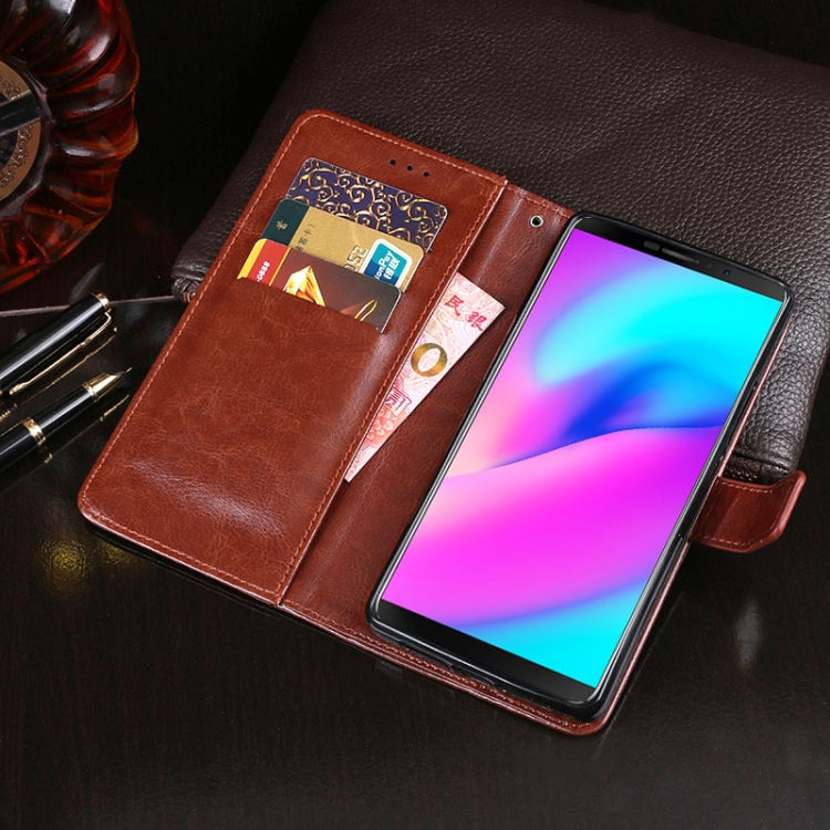 For Cubot J3 idewei Crazy Horse Texture Horizontal Flip Leather Case with Holder & Card Slots & Wallet(Black) by idewei