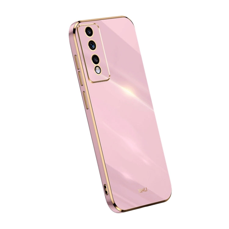 For Honor 80 GT 5G XINLI Straight Edge 6D Electroplate TPU Phone Case(Cherry Purple) by XINLI