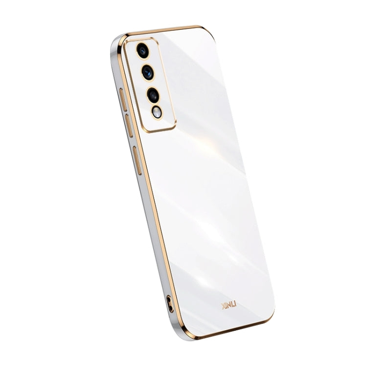For Honor 80 GT 5G XINLI Straight Edge 6D Electroplate TPU Phone Case(White) by XINLI