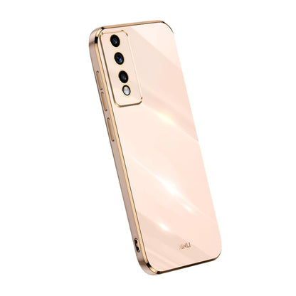 For Honor 80 GT 5G XINLI Straight Edge 6D Electroplate TPU Phone Case(Pink) by XINLI