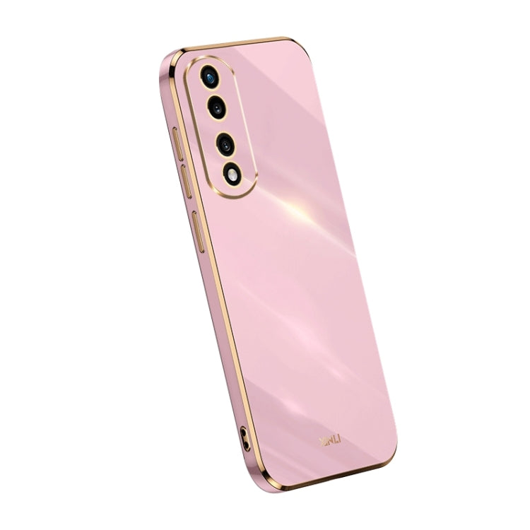 For Honor 80 Pro Flat XINLI Straight Edge 6D Electroplate TPU Phone Case(Cherry Purple) by XINLI