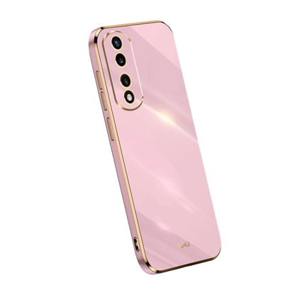 For Honor 80 Pro Flat XINLI Straight Edge 6D Electroplate TPU Phone Case(Cherry Purple) by XINLI