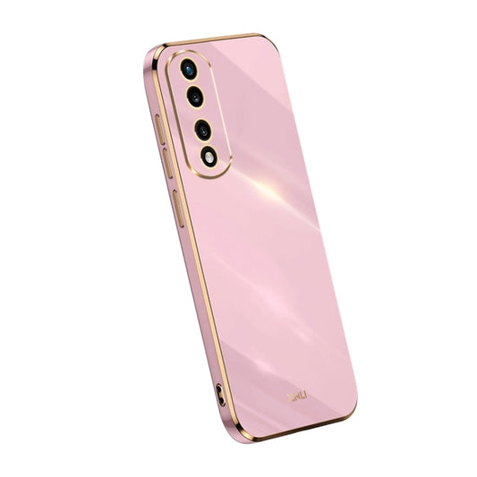 For Honor 80 Pro Flat XINLI Straight Edge 6D Electroplate TPU Phone Case(Cherry Purple) by XINLI