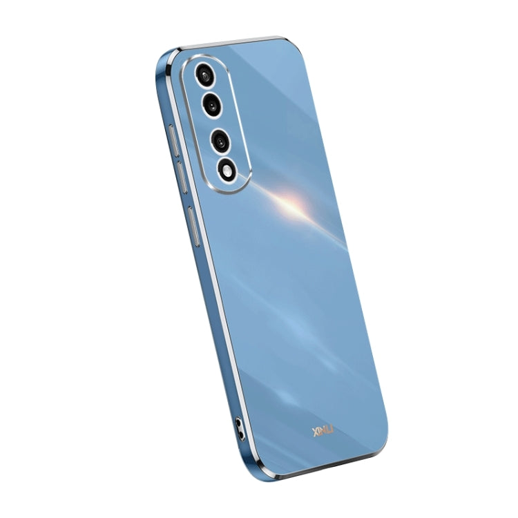 For Honor 80 Pro Flat XINLI Straight Edge 6D Electroplate TPU Phone Case(Celestial Blue) by XINLI